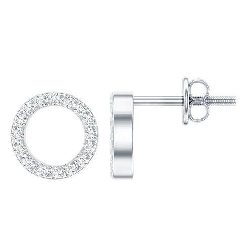 Lab Grown Diamond Circle Stud Earrings  925 Sterling Silver