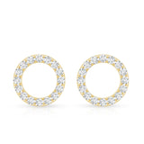 Lab Grown Diamond Circle Stud Earrings  925 Sterling Silver