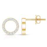 Lab Grown Diamond Circle Stud Earrings  925 Sterling Silver