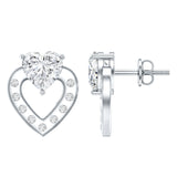 Lab Grown Diamond Heart Studs 925 Sterling Silver