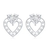 Lab Grown Diamond Heart Studs 925 Sterling Silver