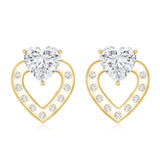Lab Grown Diamond Heart Studs 925 Sterling Silver