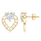 Lab Grown Diamond Heart Studs 925 Sterling Silver