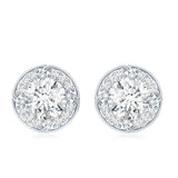 lab grown diamond halo stud earrings 925 sterling silver