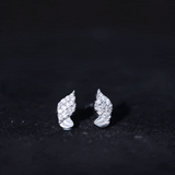 lab grown diamond leaf shape earrings 925 sterling silver