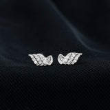 lab grown diamond leaf shape earrings 925 sterling silver