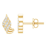 Lab Grown Diamond Leaf Shape Earrings 925 Sterling Silver