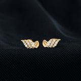 Lab Grown Diamond Leaf Shape Earrings 925 Sterling Silver