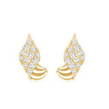 Lab Grown Diamond Leaf Shape Earrings 925 Sterling Silver