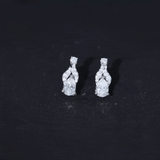 Lab Grown Diamond Teardrop Stud Earrings 925 Sterling Silver