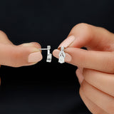 Lab Grown Diamond Teardrop Stud Earrings 925 Sterling Silver