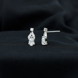 Lab Grown Diamond Teardrop Stud Earrings 925 Sterling Silver