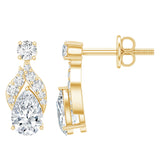 Lab Grown Diamond Teardrop Stud Earrings 925 Sterling Silver