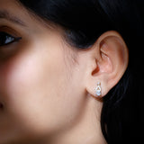 Lab Grown Diamond Teardrop Stud Earrings 925 Sterling Silver