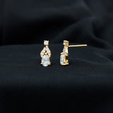 Lab Grown Diamond Teardrop Stud Earrings 925 Sterling Silver