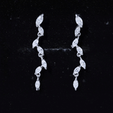Lab Grown Diamond Bridal Dangle Earrings 925 Sterling Silver