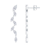 Lab Grown Diamond Bridal Dangle Earrings 925 Sterling Silver