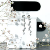 Lab Grown Diamond Bridal Dangle Earrings 925 Sterling Silver