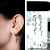 Lab Grown Diamond Bridal Dangle Earrings 925 Sterling Silver