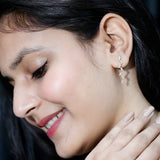 Lab Grown Diamond Bridal Dangle Earrings 925 Sterling Silver