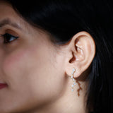 Lab Grown Diamond Bridal Dangle Earrings 925 Sterling Silver