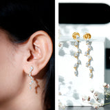 Lab Grown Diamond Bridal Dangle Earrings 925 Sterling Silver