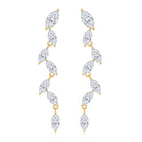 Lab Grown Diamond Bridal Dangle Earrings 925 Sterling Silver