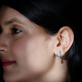 Lab Diamond Cross Earrings 925 Sterling Silver