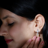 Lab Diamond Cross Earrings 925 Sterling Silver