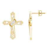 Lab Diamond Cross Earrings 925 Sterling Silver