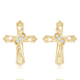 Lab Diamond Cross Earrings 925 Sterling Silver