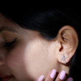 Lab Grown Diamond Religious Cross Earrings 925 Sterling Silver