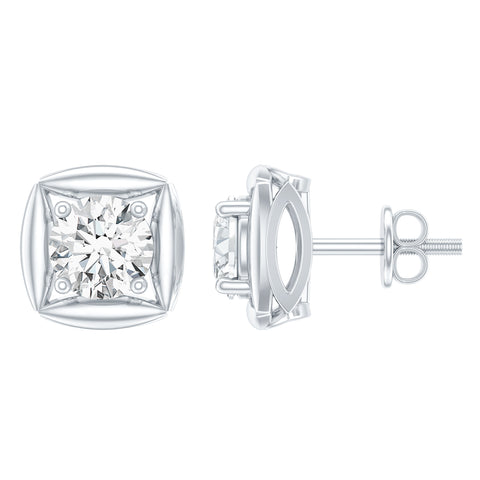 Lab Grown Diamond Stud Earrings  925 Sterling Silver