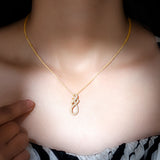 Lab Grown Diamond Infinity Pendant Necklace 925 Sterling Silver