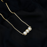 Lab Grown Diamond 3 Stone Necklace 925 Sterling Silver