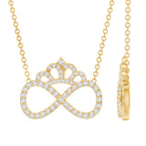 Lab Grown Diamond Infinity Love Knot Necklace 925 Sterling Silver