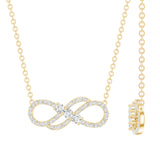 Lab Grown Diamond Infinity Knot Necklace 925 Sterling Silver