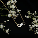 Lab Grown Diamond Infinity Knot Necklace 925 Sterling Silver