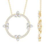 Lab Grown Diamond Open Circle Necklace 925 Sterling Silver