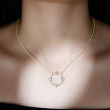 Lab Grown Diamond Open Circle Necklace 925 Sterling Silver