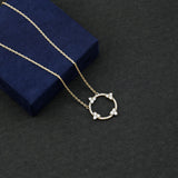 Lab Grown Diamond Open Circle Necklace 925 Sterling Silver