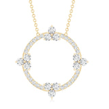 Lab Grown Diamond Open Circle Necklace 925 Sterling Silver