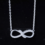 Lab Grown Diamond Forever Symbol Necklace 925 Sterling Silver