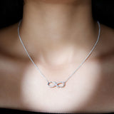 Lab Grown Diamond Forever Symbol Necklace 925 Sterling Silver