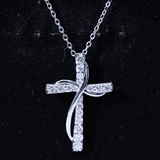 dailyjewelry-Wholesalekings-lab grown diamond double cross necklace 925 sterling silver