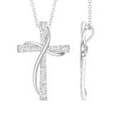 dailyjewelry-Wholesalekings-lab grown diamond double cross necklace 925 sterling silver
