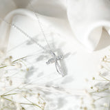 dailyjewelry-Wholesalekings-lab grown diamond double cross necklace 925 sterling silver