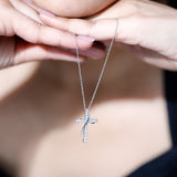 dailyjewelry-Wholesalekings-lab grown diamond double cross necklace 925 sterling silver