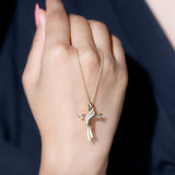 Lab Grown Diamond Designer Catholic Cross Necklace 925 Sterling Silver