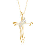 Lab Grown Diamond Designer Catholic Cross Necklace 925 Sterling Silver